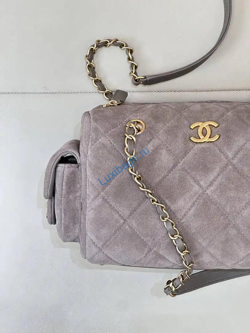 chanel small bowling bag suede leather as5792 gray 2 Chanel Small Bowling Bag Suede Leather AS5792 Gray | chanel small bowling bag suede leather as5792 gray 03