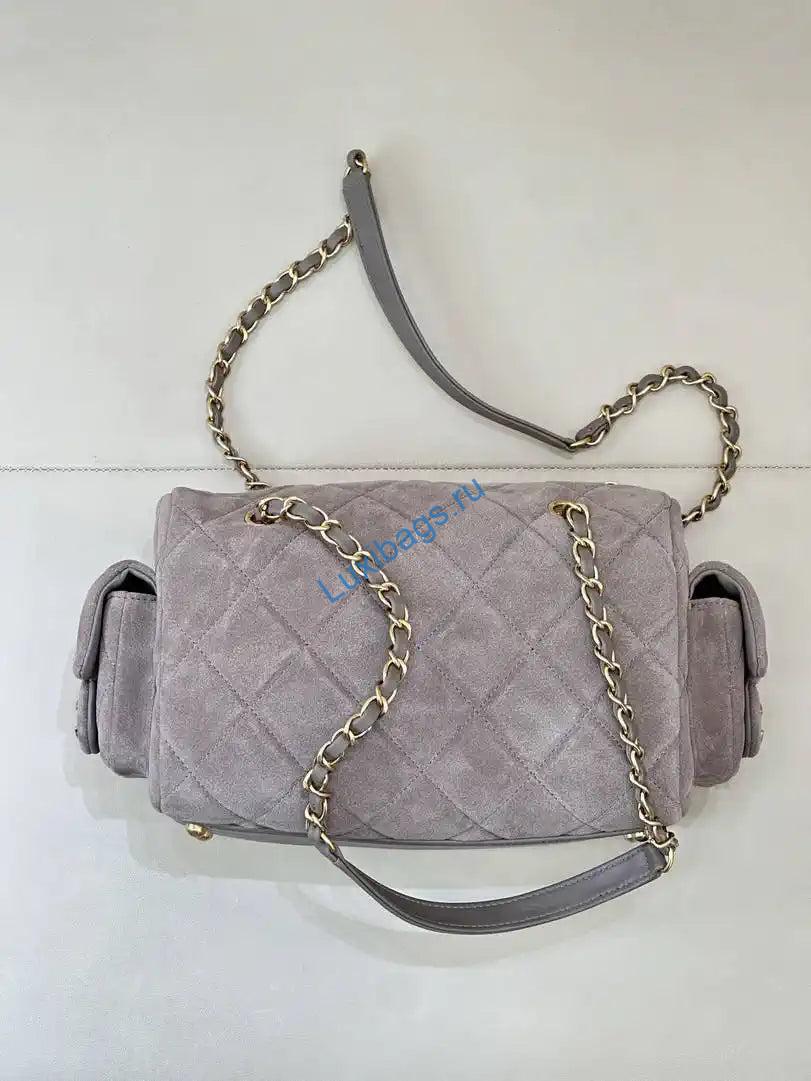 chanel small bowling bag suede leather as5792 gray 5 Chanel Small Bowling Bag Suede Leather AS5792 Gray | chanel small bowling bag suede leather as5792 gray 06