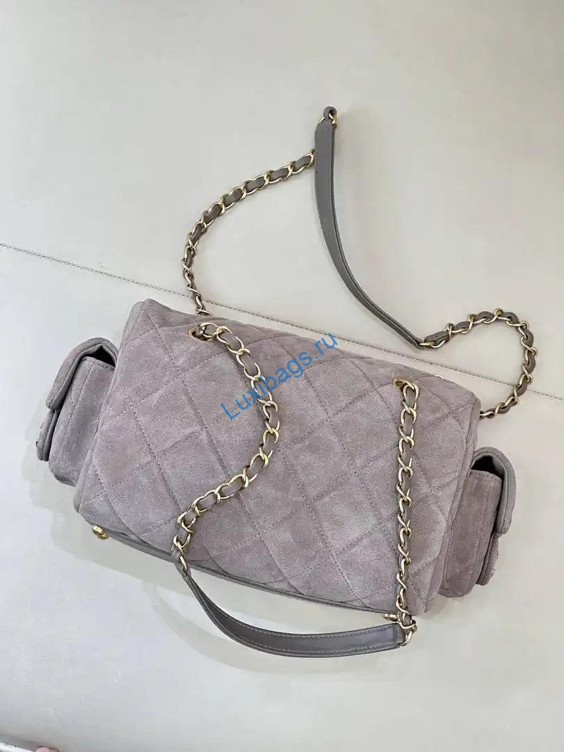chanel small bowling bag suede leather as5792 gray 6 Chanel Small Bowling Bag Suede Leather AS5792 Gray | chanel small bowling bag suede leather as5792 gray 07