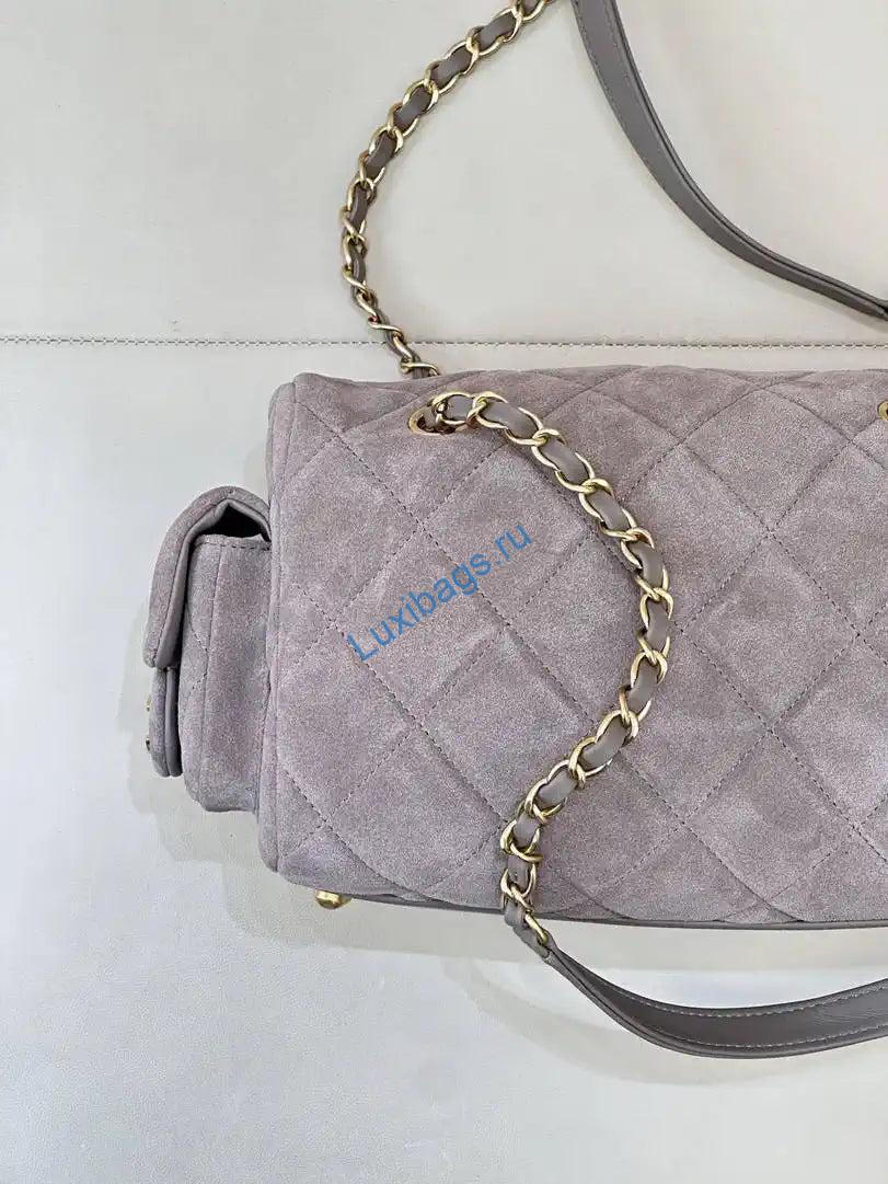 chanel small bowling bag suede leather as5792 gray 7 Chanel Small Bowling Bag Suede Leather AS5792 Gray | chanel small bowling bag suede leather as5792 gray 08