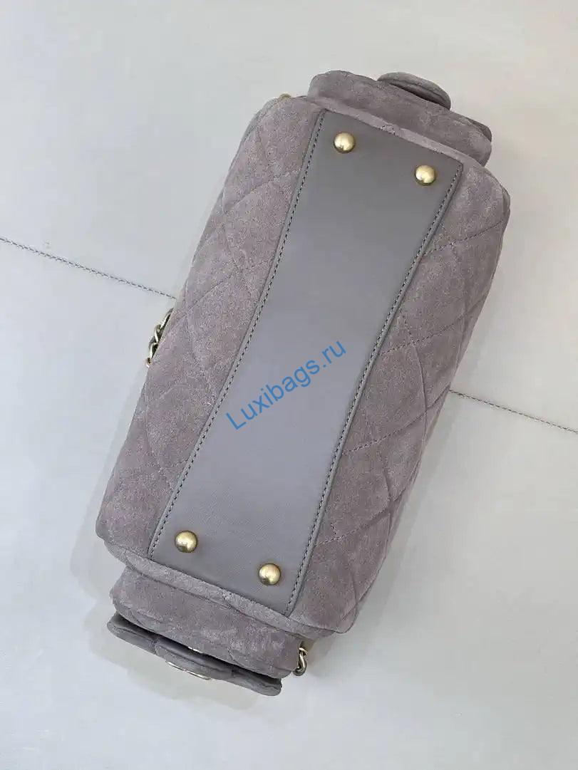 chanel small bowling bag suede leather as5792 gray 8 Chanel Small Bowling Bag Suede Leather AS5792 Gray | chanel small bowling bag suede leather as5792 gray 09