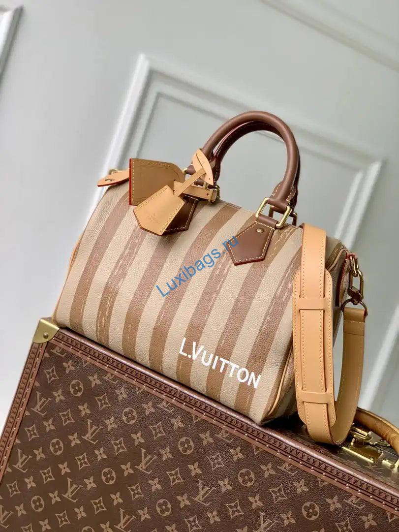 Louis Vuitton LV M14064 Speedy P9 Bandoulière 30 Bag Khaki Stripes