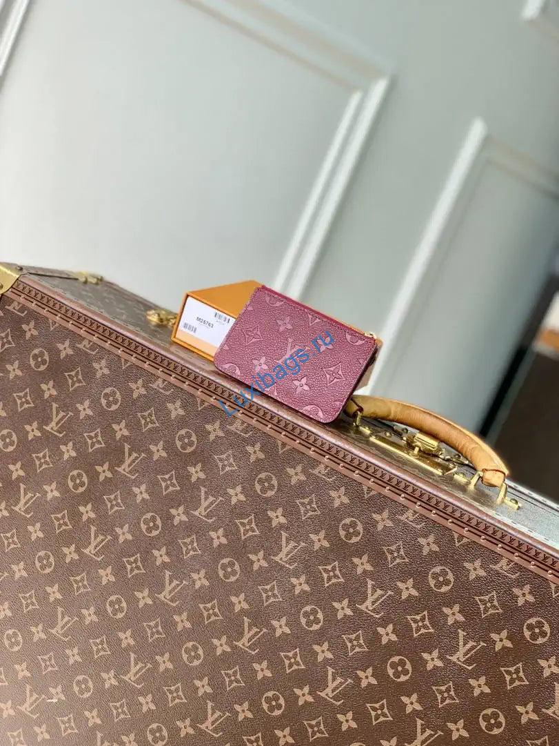 Louis Vuitton LV M25763 Romy Card Holder Monogram Empreinte Leather Wine Red | louis vuitton lv m25763 romy card holder monogram empreinte leather wine red 02