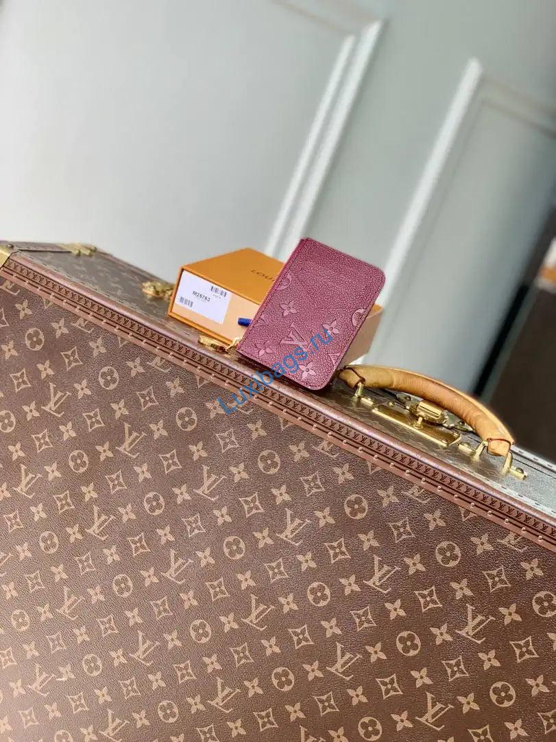 Louis Vuitton LV M25763 Romy Card Holder Monogram Empreinte Leather Wine Red | louis vuitton lv m25763 romy card holder monogram empreinte leather wine red 03