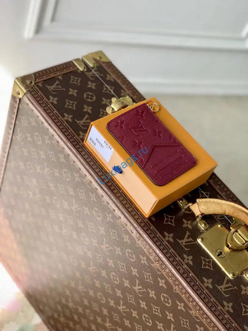 Louis Vuitton LV M25763 Romy Card Holder Monogram Empreinte Leather Wine Red | louis vuitton lv m25763 romy card holder monogram empreinte leather wine red 04