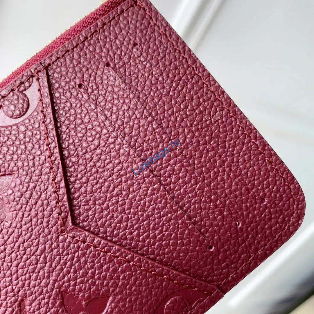 Louis Vuitton LV M25763 Romy Card Holder Monogram Empreinte Leather Wine Red | louis vuitton lv m25763 romy card holder monogram empreinte leather wine red 06
