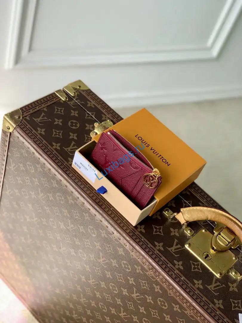 Louis Vuitton LV M25763 Romy Card Holder Monogram Empreinte Leather Wine Red | louis vuitton lv m25763 romy card holder monogram empreinte leather wine red 09