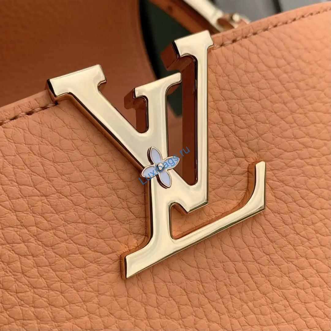 Louis Vuitton LV M14396 Capucines BB Bag khaki Orange | lv m14970 louis vuitton capucines bb bag khaki orange 05