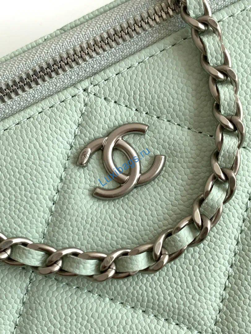 chanel ap4933 25k long vanity with chain grained shiny calfskin silver green 4 Chanel AP4933 25K Long Vanity with Chain Grained Shiny Calfskin Silver Green | chanel ap4933 25k long vanity with chain grained shiny calfskin silver green 5