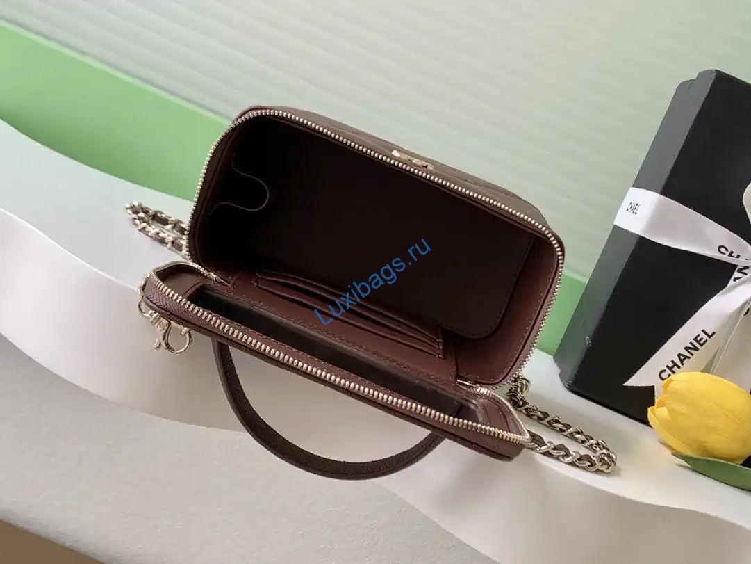 chanel ap4933 long vanity with chain grained shiny calfskin dark brown 7 Chanel AP4933 Long Vanity with Chain Grained Shiny Calfskin Dark Brown | chanel ap4933 long vanity with chain grained shiny calfskin dark brown 08