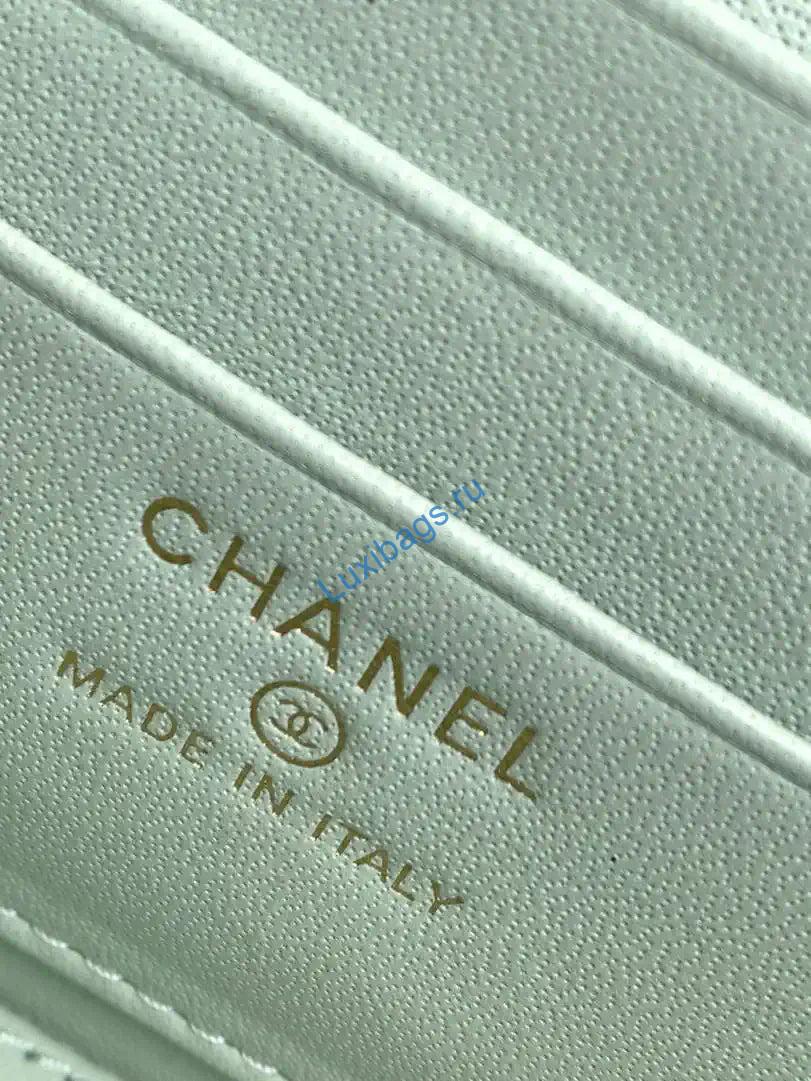 Chanel AP4933 Long Vanity with Chain Grained Shiny Calfskin Green | chanel ap4933 long vanity with chain grained shiny calfskin 128