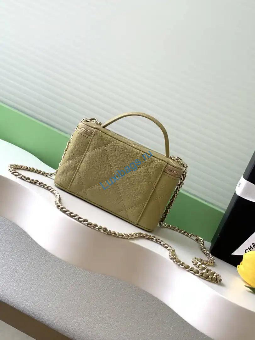 Chanel AP4933 Long Vanity with Chain Grained Shiny Calfskin Yellow | chanel ap4933 long vanity with chain grained shiny calfskin 131
