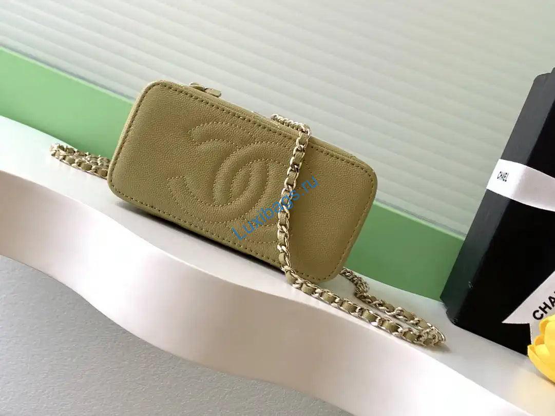 Chanel AP4933 Long Vanity with Chain Grained Shiny Calfskin Yellow | chanel ap4933 long vanity with chain grained shiny calfskin 132