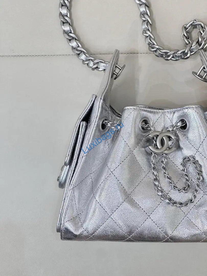 chanel as5631 mini hobo calfskin & silver-tone metal silver 2 Chanel AS5631 Mini Hobo Calfskin & Silver-Tone Metal Silver | chanel as5631 mini hobo calfskin gold tone metal 22