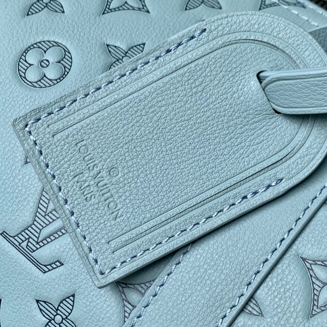 Louis Vuitton Keepall Bandoulière 50 Bag LV M14842 Ligth Blue | louis vuitton keepall bandouliere 50 bag lv m14842 blue 05