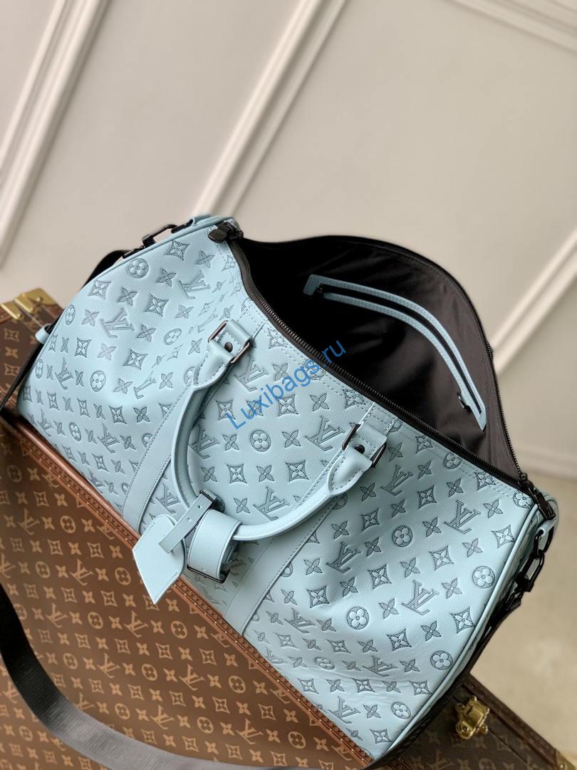 louis vuitton keepall bandoulière 50 bag lv m14842 ligth blue 8 Louis Vuitton Keepall Bandoulière 50 Bag LV M14842 Ligth Blue | louis vuitton keepall bandouliere 50 bag lv m14842 blue 09