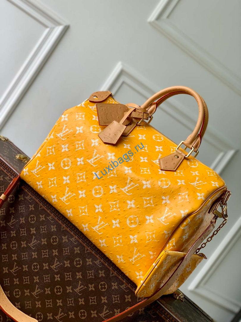 LV M24417 Louis Vuitton Speedy P9 Bandoulière 40 Bag Yellow Ostrich Pattern