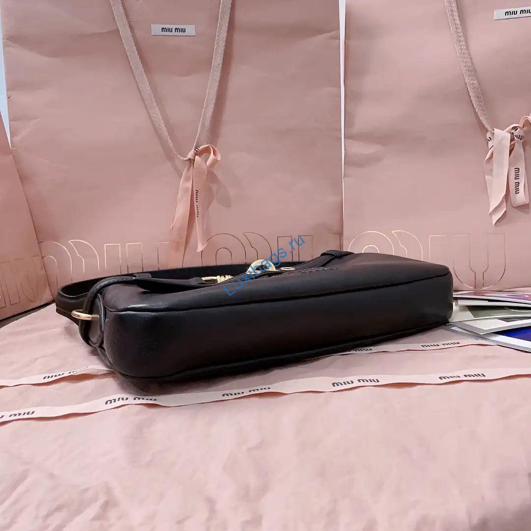 MiuMiu 5BC182 Aventure nappa leather Small bag Black | miumiu 5bc182aventure nappa leather small bag black 04