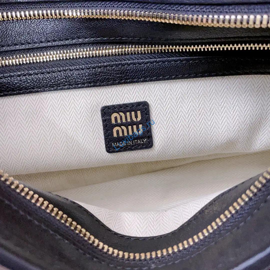 MiuMiu 5BC182 Aventure nappa leather Small bag Black | miumiu 5bc182aventure nappa leather small bag black 09