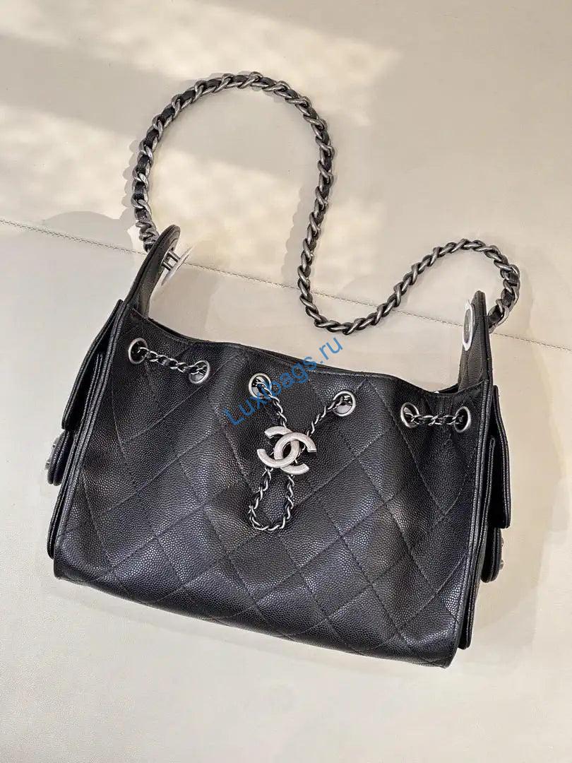 chanel mini hobo calfskin & silver-tone metal as5631 black 9 Chanel Mini Hobo Calfskin & Silver-Tone Metal AS5631 Black | chanel mini hobo lambskin silver tone metal as5631 black 10