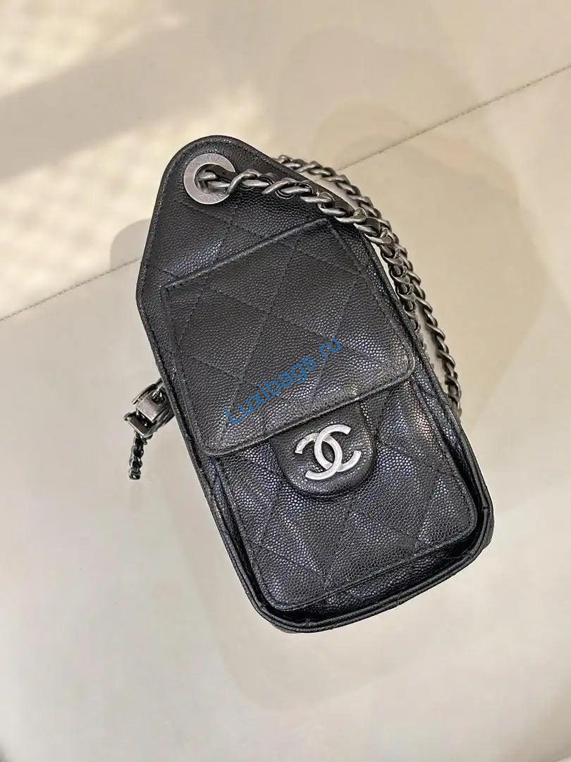 Chanel Mini Hobo Calfskin & Silver-Tone Metal AS5631 Black | chanel mini hobo lambskin silver tone metal as5631 black 11