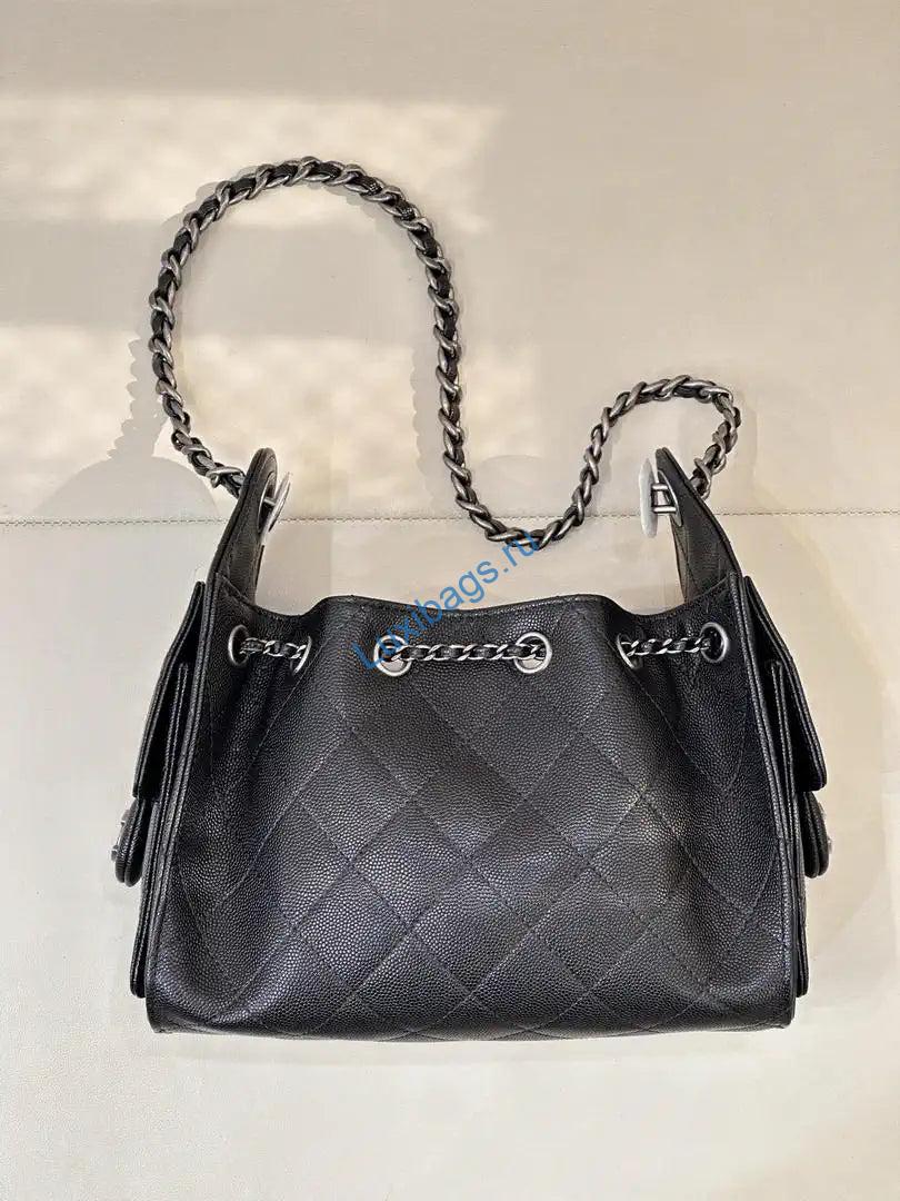 chanel mini hobo calfskin & silver-tone metal as5631 black 12 Chanel Mini Hobo Calfskin & Silver-Tone Metal AS5631 Black | chanel mini hobo lambskin silver tone metal as5631 black 13
