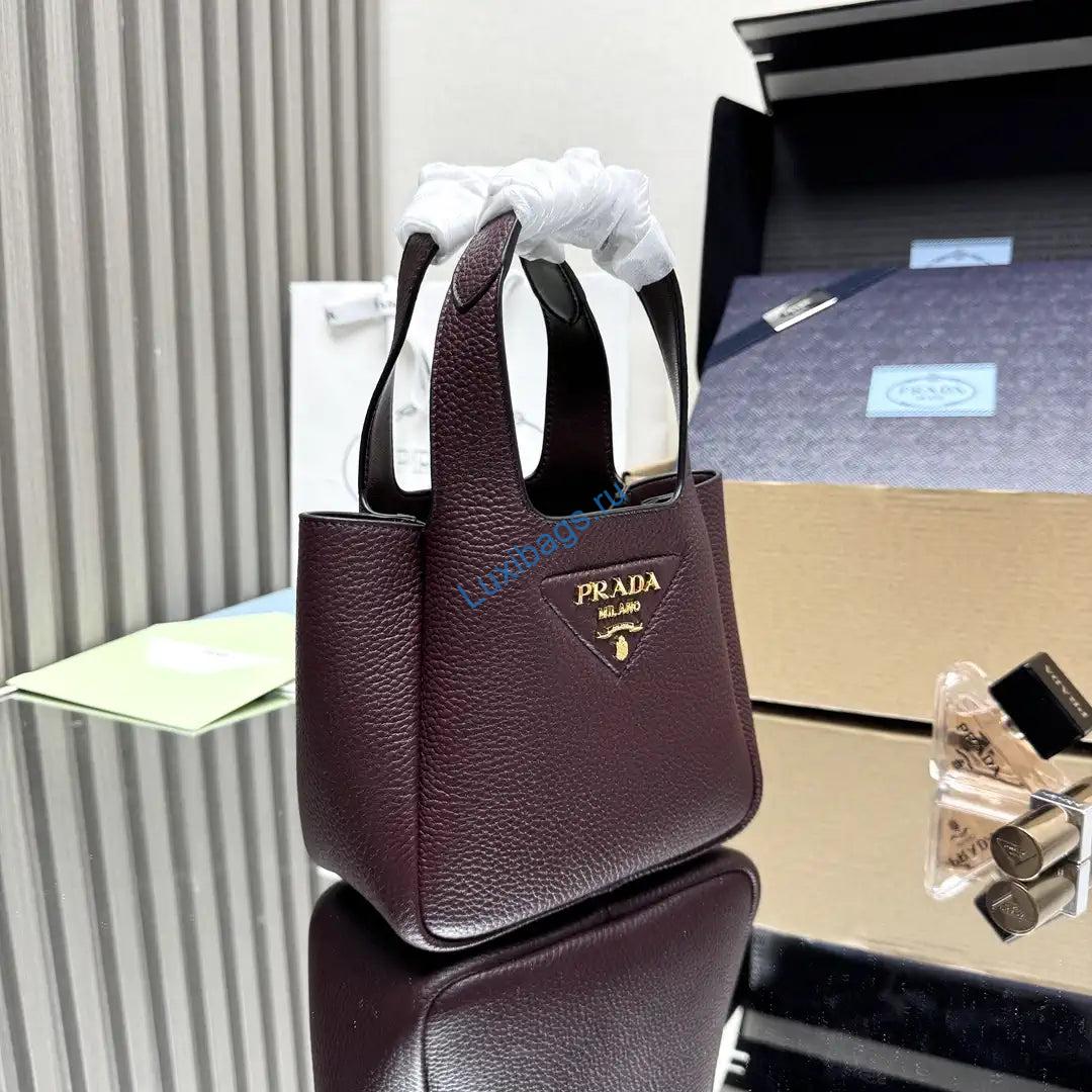 Prada 1BA349 Mini leather handbag Wine red Gold | prada 1ba349 mini leather handbag 12