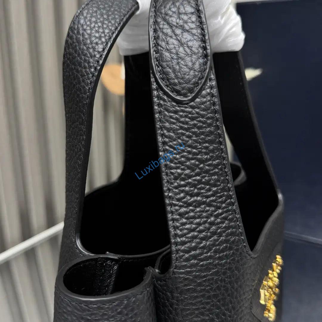 prada 1ba349 mini leather handbag black gold 5 Prada 1BA349 Mini leather handbag Black Gold | prada 1ba349 mini leather handbag 52