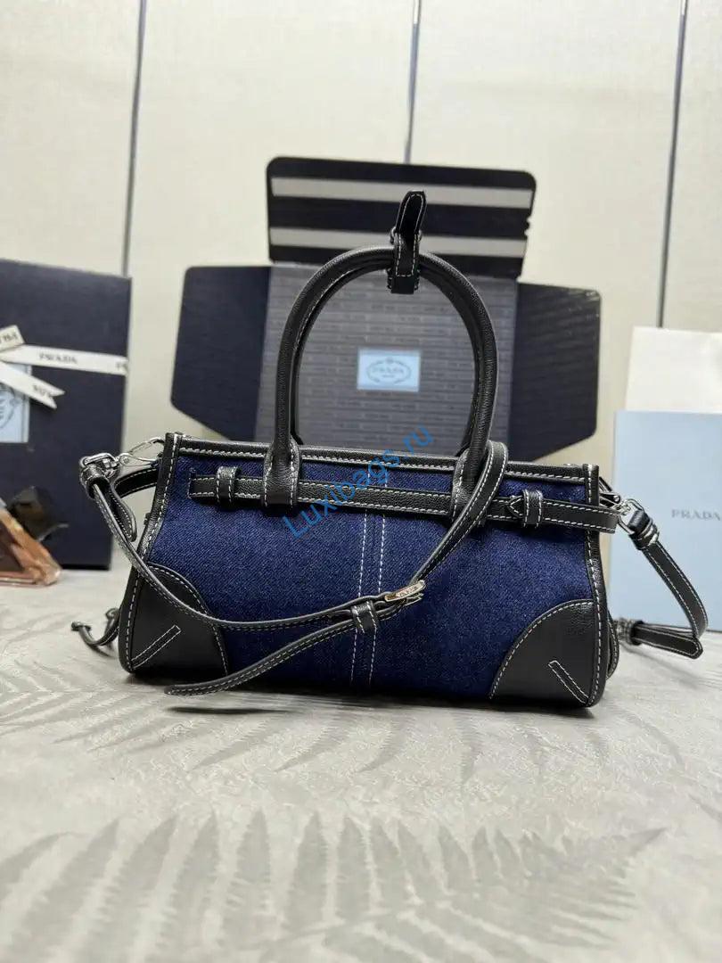 prada 1ba486 bonnie denim blue mini handbag canvas black 1 Prada 1BA486 Bonnie Denim Blue mini handbag Canvas Black | prada 1ba486 bonnie leather mini handbag 65