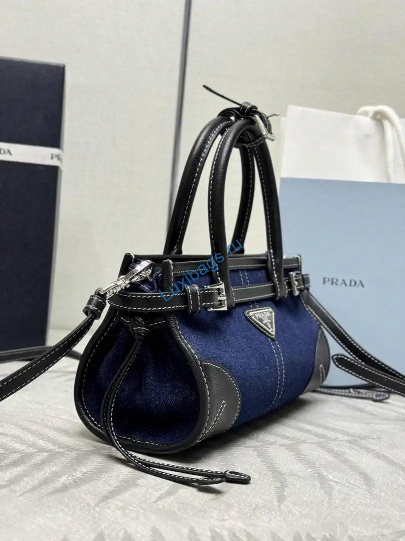 prada 1ba486 bonnie denim blue mini handbag canvas black 3 Prada 1BA486 Bonnie Denim Blue mini handbag Canvas Black | prada 1ba486 bonnie leather mini handbag 67