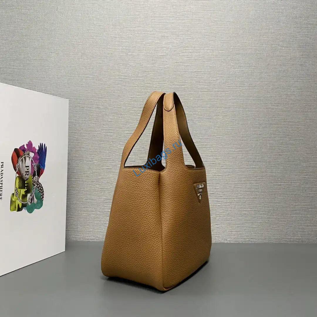 prada 1bg335 small leather tote bag brown silver 2 Prada 1BG335 Small leather tote bag Brown Silver | prada 1bg335 small leather tote bag 88