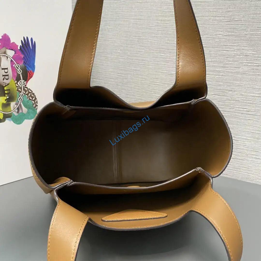 prada 1bg335 small leather tote bag brown silver 6 Prada 1BG335 Small leather tote bag Brown Silver | prada 1bg335 small leather tote bag 92
