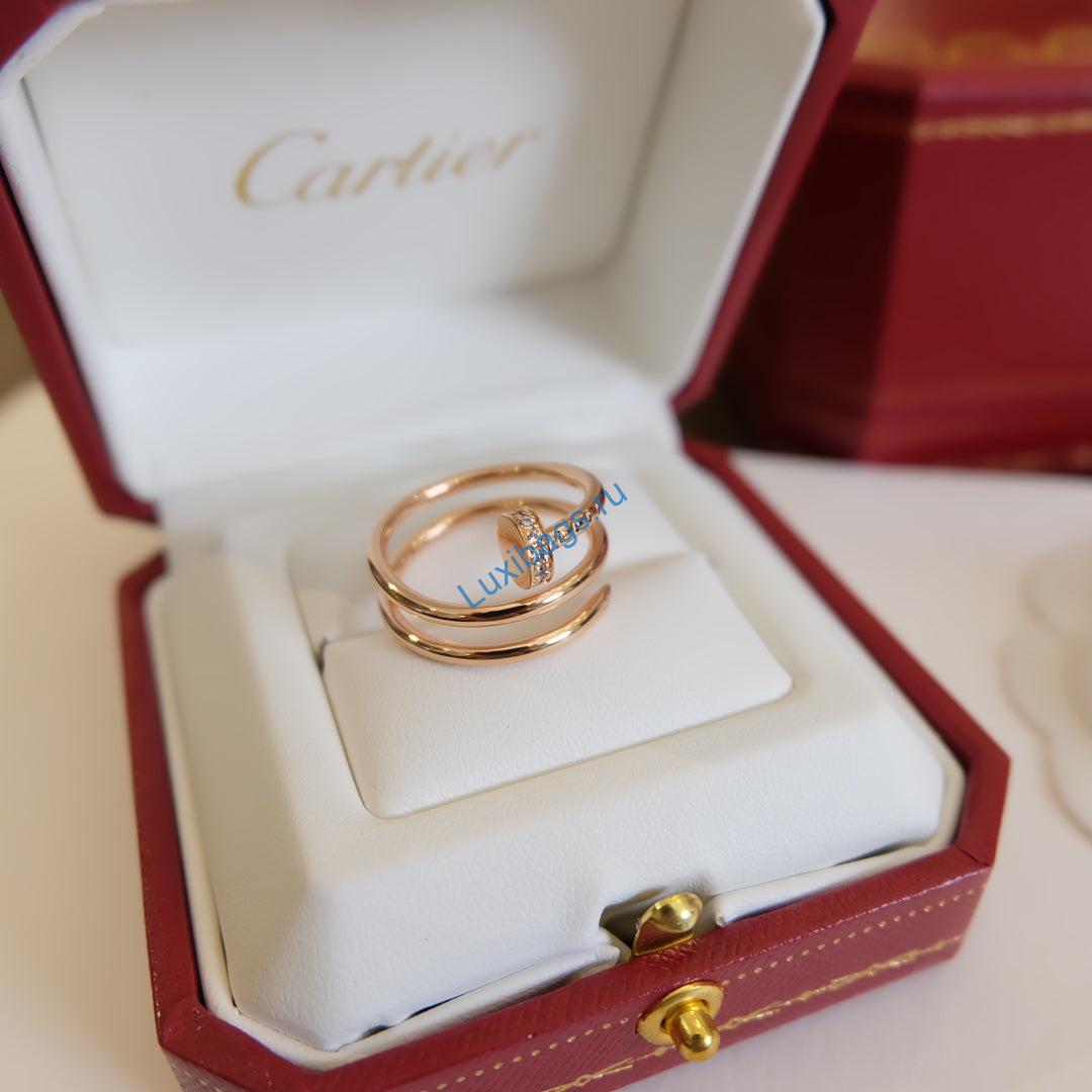 Cartier juste un clou ring double diamonds B4210800 Rose gold | cartier juste un clou ring double diamonds b4210800 rose gold 4