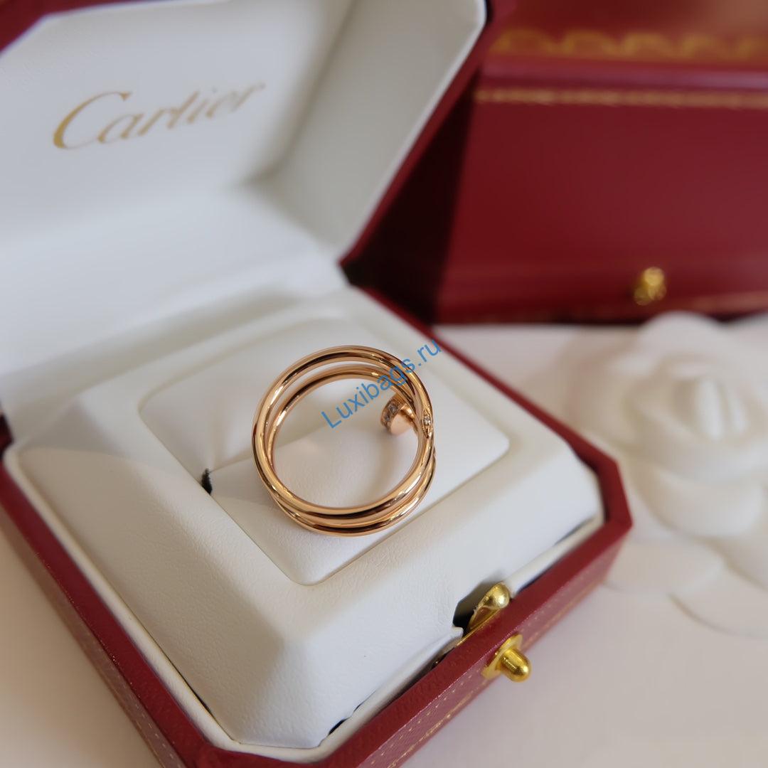 Cartier juste un clou ring double diamonds B4210800 Rose gold | cartier juste un clou ring double diamonds b4210800 rose gold 5