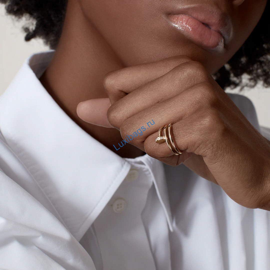 Cartier juste un clou ring double diamonds B4210800 Rose gold | cartier juste un clou ring double diamonds b4210800 rose gold 6