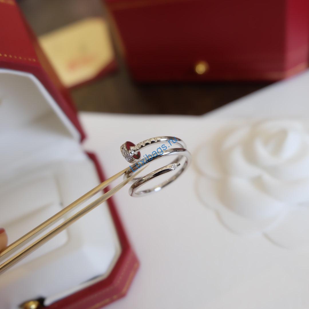 Cartier juste un clou ring double diamonds B4211000 White gold | cartier juste un clou ring double diamonds b4211000 white gold 3