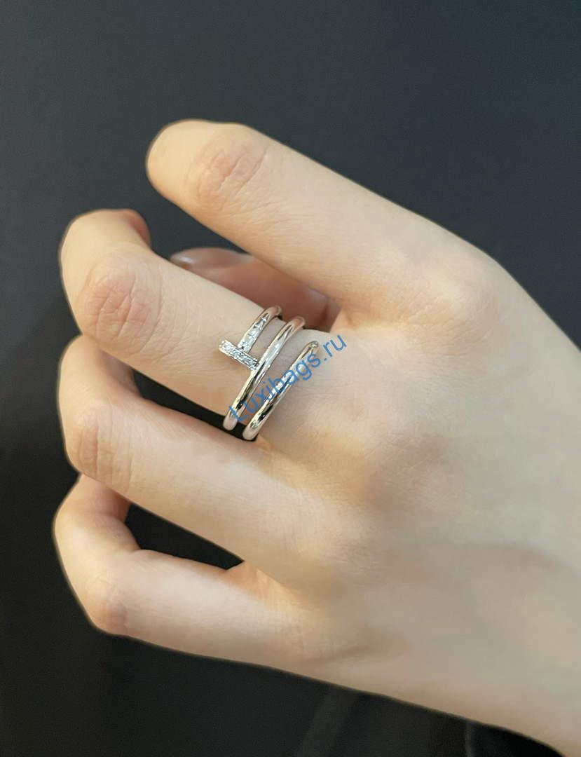 Cartier juste un clou ring double diamonds B4211000 White gold | cartier juste un clou ring double diamonds b4211000 white gold 6
