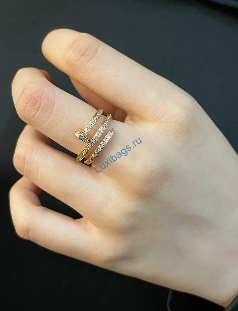 Cartier juste un clou ring double half paved B4210900 Rose gold | cartier juste un clou ring double half paved b4210900 rose gold 4
