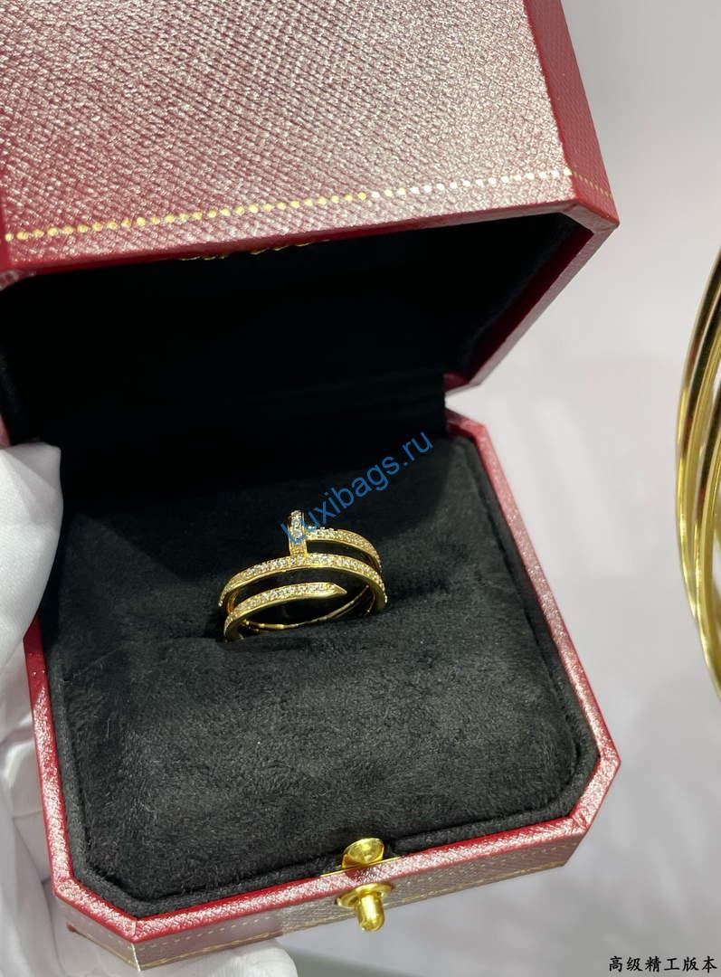 Cartier juste un clou ring double half paved B4211900 Yellow gold | cartier juste un clou ring double half paved b4211900 yellow gold 2