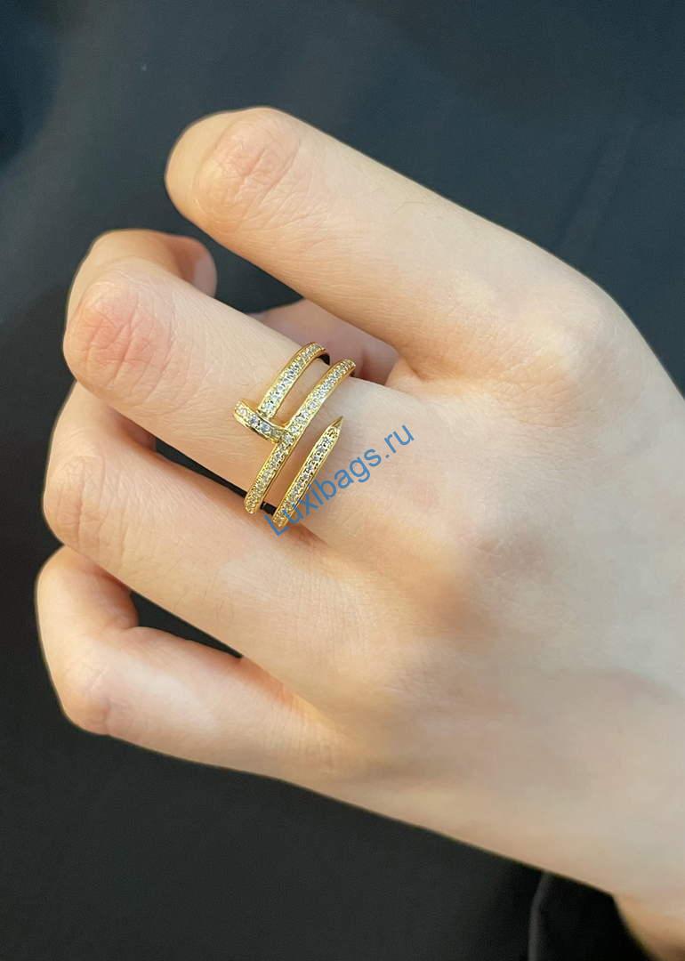 Cartier juste un clou ring double half paved B4211900 Yellow gold | cartier juste un clou ring double half paved b4211900 yellow gold 4