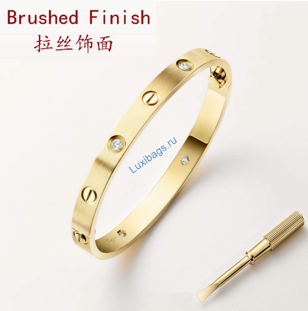 Cartier Love Bracelet classic model brushed 4 diamonds B6080117 Yellow Gold | cartier love bracelet classic model brushed 4 diamonds b6080117 yellow gold 2