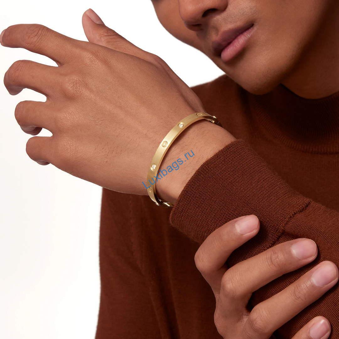 Cartier Love Bracelet classic model brushed 4 diamonds B6080117 Yellow Gold | cartier love bracelet classic model brushed 4 diamonds b6080117 yellow gold 6