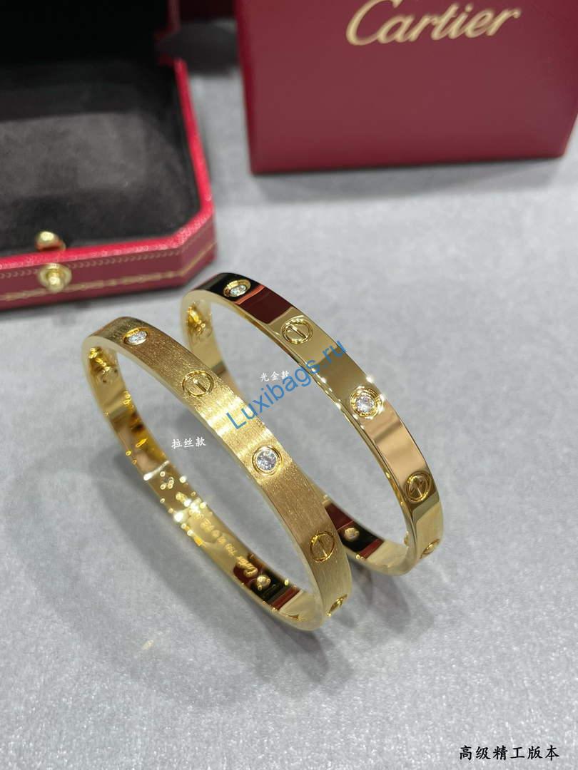 Cartier Love Bracelet classic model brushed 4 diamonds B6080117 Yellow Gold | cartier love bracelet classic model brushed 4 diamonds b6080117 yellow gold 7
