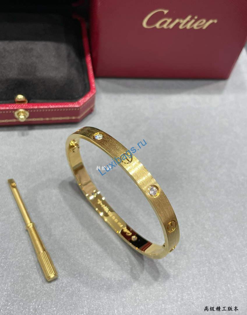 Cartier Love Bracelet classic model brushed 4 diamonds B6080117 Yellow Gold | cartier love bracelet classic model brushed 4 diamonds b6080117 yellow gold 9
