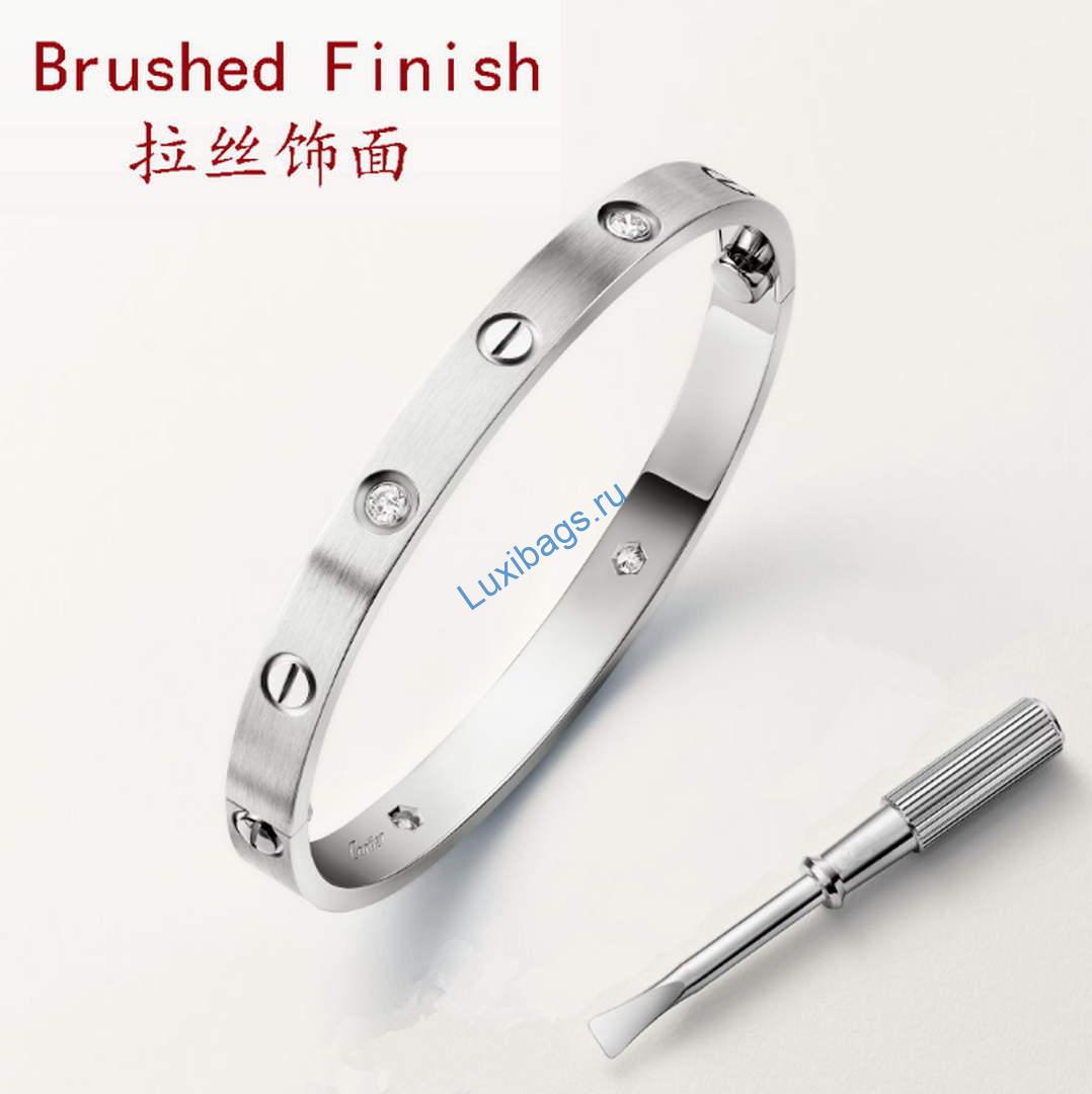 Cartier Love Bracelet classic model brushed 4 diamonds B6080217 white Gold | cartier love bracelet classic model brushed 4 diamonds b6080217 white gold 2