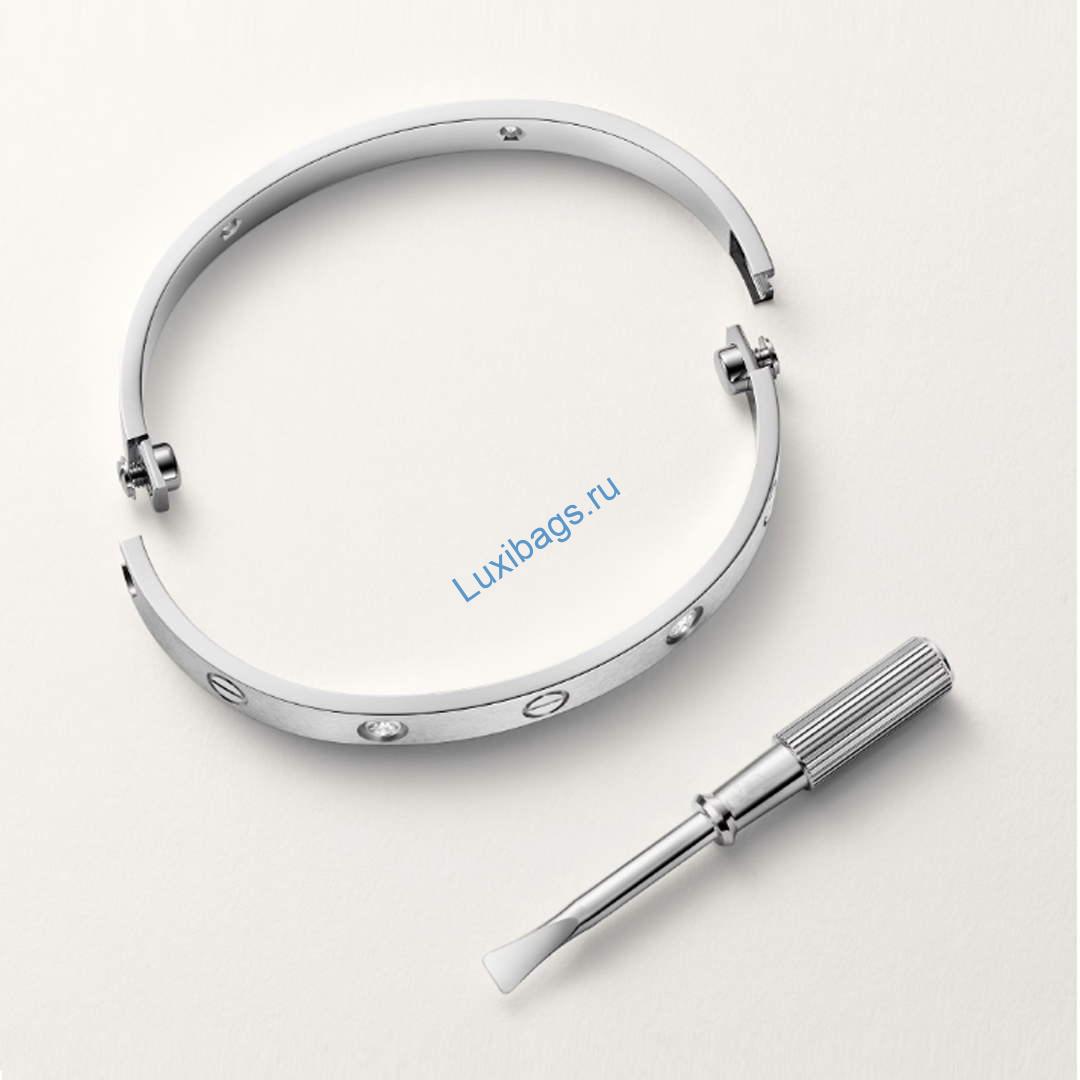 Cartier Love Bracelet classic model brushed 4 diamonds B6080217 white Gold | cartier love bracelet classic model brushed 4 diamonds b6080217 white gold 7