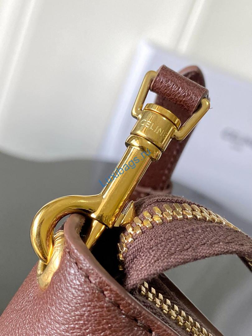 Celine L100E3GW2 MEDIUM NEW LUGGAGE IN SUPPLE SHINY LAMBSKIN Brown Red | celine l100e3gw2 medium new luggage in supple shiny lambskin 14