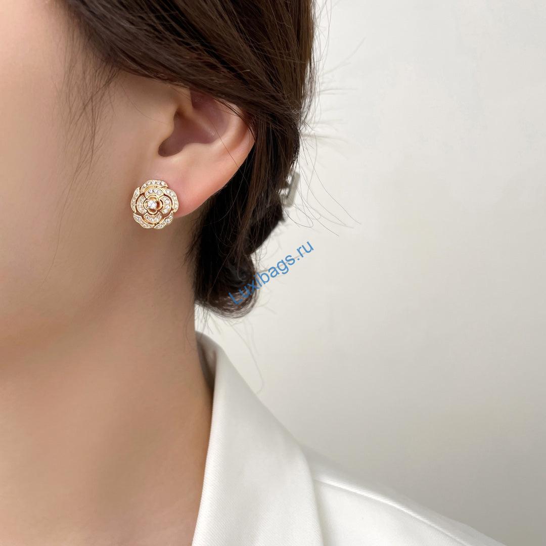 Chanel J12038-1 Bouton de Camélia Earrings Rose gold Diamonds | chanel j12038 1 bouton de camelia earrings rose gold diamonds 2