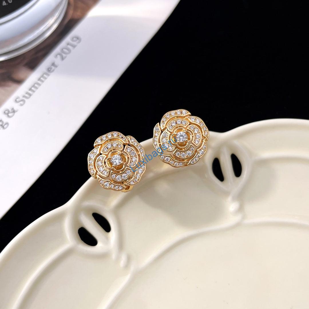 Chanel J12038-1 Bouton de Camélia Earrings Rose gold Diamonds | chanel j12038 1 bouton de camelia earrings rose gold diamonds 4