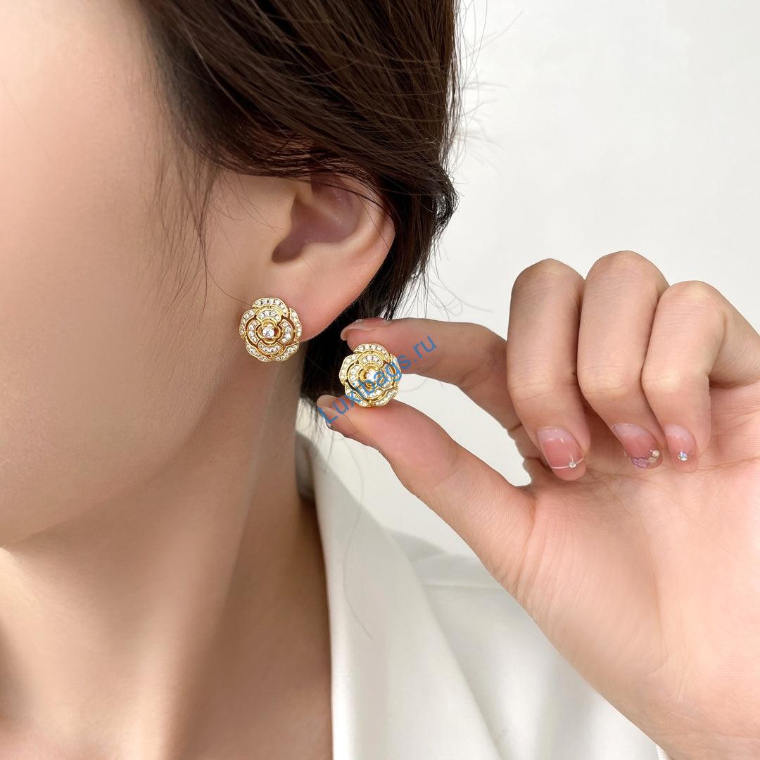 Chanel J12038 Bouton de Camélia Earrings Yellow gold Diamonds | chanel j12038 bouton de camelia earrings yellow gold diamonds 8
